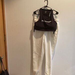 White jogging pants & PELOTON black top